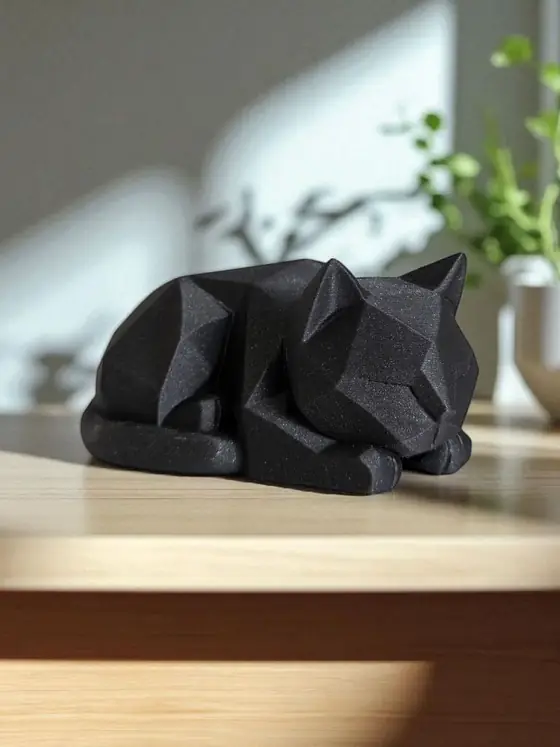 Siyah Minimalist Kedi Biblo